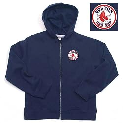 Boston Red Sox MLB Girls "Lucky" Full Zip Hooded Jacket (Navy)