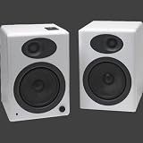 A5 Premium Powered Bookshelf Speakers (White)