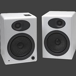 A5 Premium Powered Bookshelf Speakers (White)