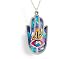 Blue Hamsa Necklace to Protect from the Evil Eye from the Artazia Collection #2412B JN MN