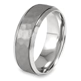 Stainless Steel Ring with Hammered Finish