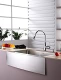Kraus 16 gauge 33 Stainless Steel Farmhouse Kitchen Sink with Oil Rubbed Bronze Faucet and Dispenser - KHF200-33-KPF2220-KSD30ORB