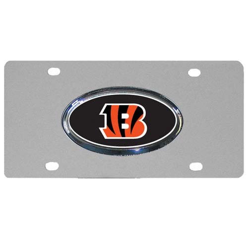 NFL Cincinnati Bengals Steel License Plate with Raised Logo