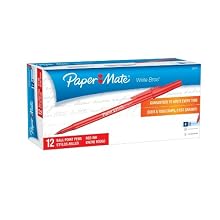 Paper Mate Write Bros. Stick Fine Point Ballpoint Pens, 12 Red Ink Pens (3371131)