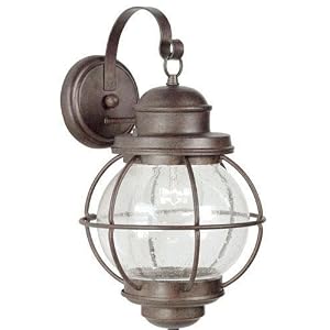 Hatteras Outdoor Wall Lantern, SMALL, GILDED COPPER by Home Decorators Collection