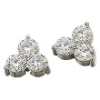 Platinum Three Stone Diamond Fashion Earrings