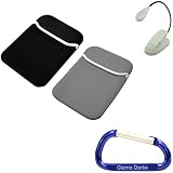 Buy Black Gray Barnes and Nobles Nook eBook Neoprene Reversible Sleeve Case Cover, LED Max Bright...