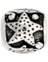Sterling Silver Starfish Bead Charm for most Charm Bracelets