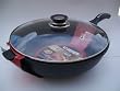 Ceramic Marble Coated Non Stick Cast Aluminium Wok with Lid, 34 cm (13 inches)