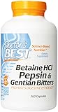 Doctor's Best Betaine HCI Pepsin and Gentian Bitters Capsules, 360 Count