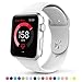 Teslasz Apple Watch Band,Soft Silicone Replacement Sport Wristbands Straps for Apple Watch(White 38 MM)
