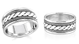 Unisex Oxidized Ring Band Sterling Silver
