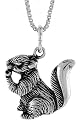 Sterling Silver 5/8" (16mm) Tall Squirrel Pendant
