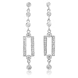 14k White Gold Square Drop Diamond Earrings (H-I, I, 0.52 carat)
