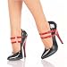 PleaserUSA Womens High Heels Pumps Domina-442 black/red patent Size 5.5 UK