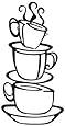 Generic COFFEE house cup java SILHOUETTE wall art metal mug NU