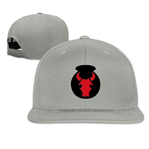 34th RedBull Infantry Division SSI Unisex Solid Fitted Adjustable Cap Ash