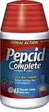 Pepcid Complete Acid Reducer + Antacid with Dual Action, Berry Blend, 65-Count Chewable Tablets