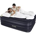 Intex Raised Queen Size Downy Airbed Air Bed with Built-in Electric Pump 718 3 Layers