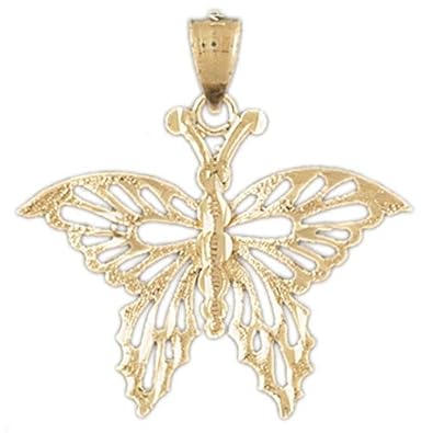 Cheap Girls Jewelry Dazzlers Solid 14k Gold Butterfly Charm Pendant Available in three colors from jewelsberry (weights: 1.9 grams only) For Sale