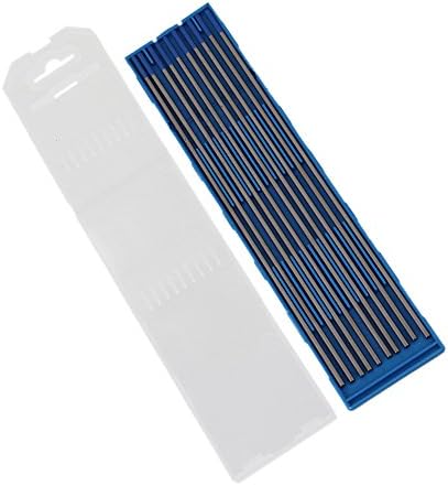 CNBTR Silver&amp;Blue Tip WL20 Model TIG Welding Lanthanated Tungsten Electrode in Case Pack of 10 (2.0 x 150 mm)