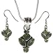 Gift for Girls Silver Peridot Earrings and Pendant Set (gpers019)