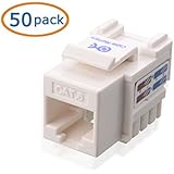 Cable Matters 10-Pack Cat6 RJ45 Punch-Down Keystone Jack in White