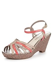 Open Toe Strappy Wedge Sandals