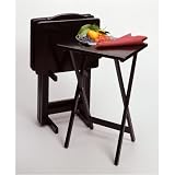 Outdoor Living : 5 Piece TV Table Set with Stand in Black