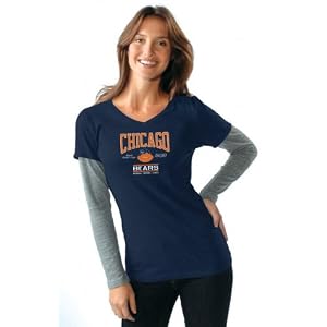 Buy Chicago Bears Ladies T-Shirt: Alyssa Milano NFL Legacy Tri Blend Long Sleeve Layered Tissue... by Touch Alyssa Milano