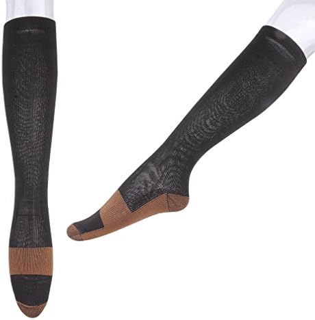 Miracle Copper Socks Anti Fatigue Compression UNISEX with RETAIL BOX Black (Medium)