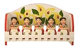 5 PC SPICE RACK.W/WOOD RACK SUNFLOWER MARIA DECOR