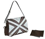 Hannah Messenger Diaper Bag in Chocolate Blue