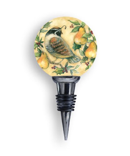 Wine Stopper, Partridge and Pear Tree Design