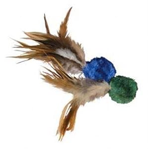 KONG Naturals Crinkle Ball with Feathers Cat Toy, Colors Vary, 2-Pack