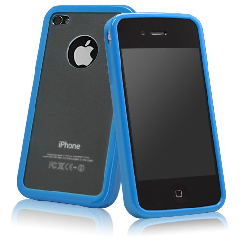 BoxWave Cool Accent iPhone 4 Case (Azure Blue / Clear)
