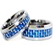Blue Chip Unlimited - Matching Tungsten Blue Carbon Fiber Rings 10mm for Him 8mm for Her His & Hers Ring Set Wedding Bands Engagement Rings (Available in Whole & Half Sizes)