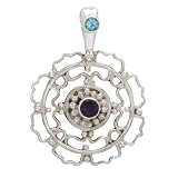 Sajen Sterling Silver Iolite and Apatite Pendant