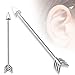 IndustriaL Bar 316L Surgical Steel Arrow Industrial Barbell 14 gauge 1 1/2