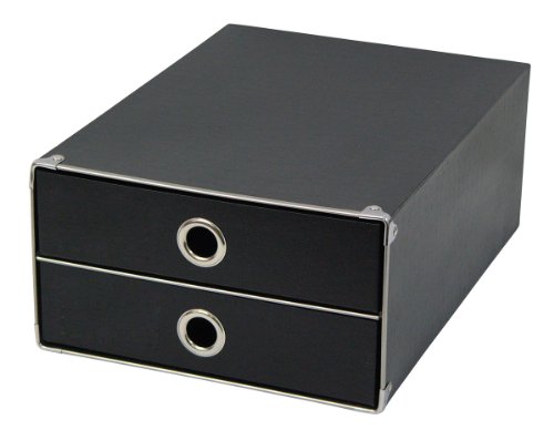 Zeller 17670 Schubladenelement 2-er, Pappe 25 x 34 x 14 cm, schwarz Preisvergleich