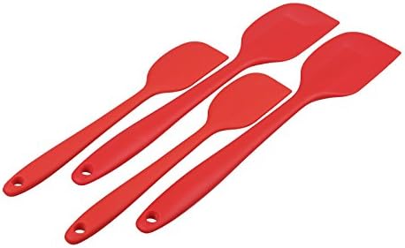 4 piece premium professional cooking utensils silicone spatula set ideal for cooking flipping baking strong durable steel core flexible heat resistant BPA free FDA approved Ergonomic design