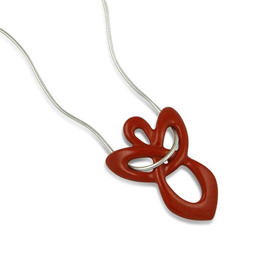 Red Jasper Angel on Sterling Silver Snake Chain