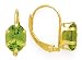 14K OVAL PERIDOT LEVERBACK EARRINGS 8X6MM