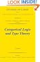 Categorical Logic and Type Theory, Volume 141 (Studies in Logic and the Foundations of Mathematics)