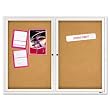 Quartet Enclosed Fabric Bulletin Board, 4 x 3 Feet, 2 Doors, Black Frame with Gray Fabric (2364L)