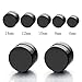 2pcs Magnetic Black Circle Stud Earrings for Men Women, Non-Piercing Clip On Cheater Fake Ear Gauges