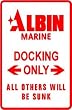 ALBIN MARINE PARKING sign * street boat hobby