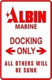 ALBIN MARINE PARKING sign * street boat hobby