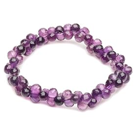 5x7mm Faceted Amethyst Beaded Bracelet by Amazon.com Collection