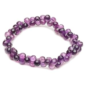 5x7mm Faceted Amethyst Beaded Bracelet, 7.5